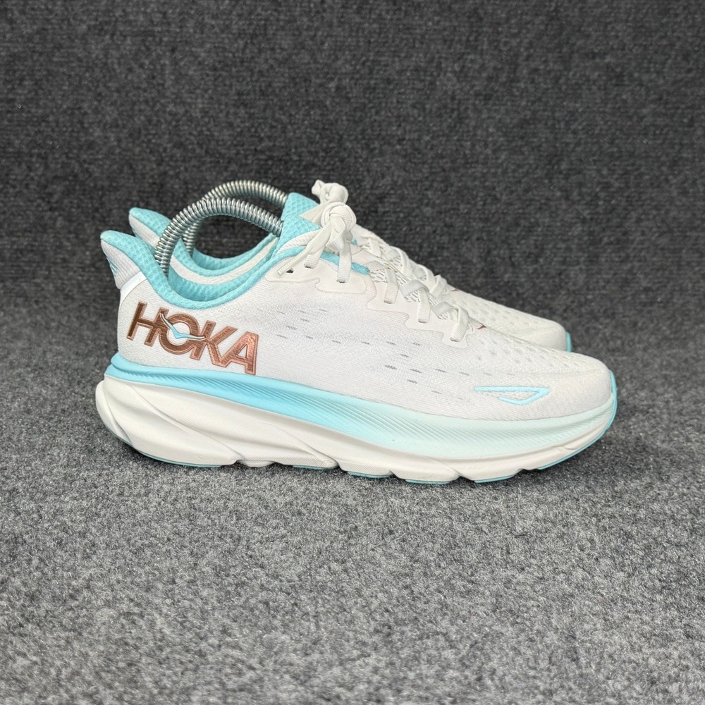 Hoka Clifton 9 Running Shoes Women's 7 Frost Rose Gold Athletic Training Sneaker